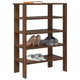 Berkfield Home Shoe Rack Brown Oak 61x32x87.5 cm Engineered Wood - thumbnail 2