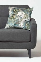Homescapes Floral Butterfly Garden Grey Cushion 46 x 46 cm - thumbnail 3