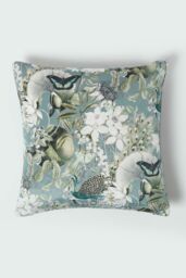 Homescapes Floral Butterfly Garden Grey Cushion 46 x 46 cm