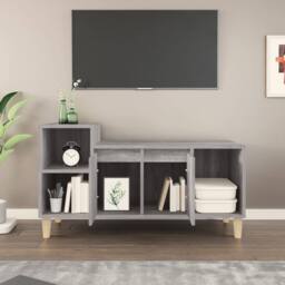 Berkfield Home TV Cabinet Grey Sonoma 100x35x55 cm Engineered Wood - Size: 100 x 35 x 55 cm - thumbnail 3