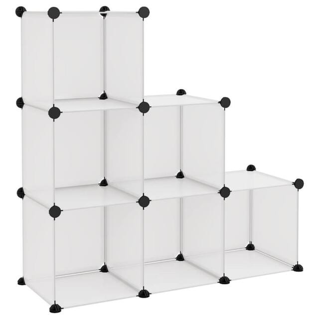 Berkfield Home Storage Cube Organiser with 6 Cubes Transparent PP in Clear - image 1