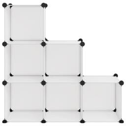 Berkfield Home Storage Cube Organiser with 6 Cubes Transparent PP in Clear - thumbnail 3