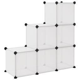 Berkfield Home Storage Cube Organiser with 6 Cubes Transparent PP in Clear - thumbnail 5