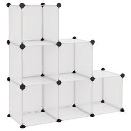 Berkfield Home Storage Cube Organiser with 6 Cubes Transparent PP in Clear - thumbnail 1