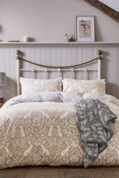 Helena Springfield 'Hares' Cotton Duver Cover Set in Cream - Size: Super King - thumbnail 1
