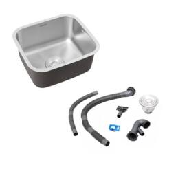 KORVIXA Stainless Steel Kitchen Sink Single Bowl Small Basin in Silver - Size: W700mm x H650mm - thumbnail 3