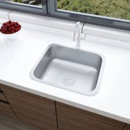 KORVIXA Stainless Steel Kitchen Sink Single Bowl Small Basin in Silver - Size: W700mm x H650mm - thumbnail 4