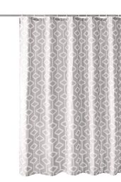Neel Blue Abstract Geometric Bathroom Shower Curtain with 12 Hooks, Mould & Mildew Resistant- 180cm x 180cm in Grey - Size: 180 cm width x 200 cm drop - thumbnail 5