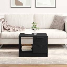 Berkfield Home Coffee Table Black Oak 50x50x36 cm Engineered Wood - Size: 50 x 50 x 36 cm - thumbnail 2