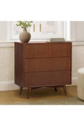 Teamson Home Tremolo Chest of Drawers 3 Drawer Bedroom Dresser in Walnut - thumbnail 2