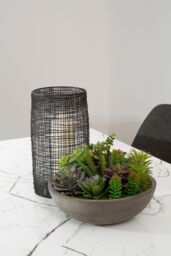 Orsina Cylindrical Black Lantern, Elegant Iron Wireframe Black Candle Holder, Indoor Outdoor Decor with Glass Shade - thumbnail 2