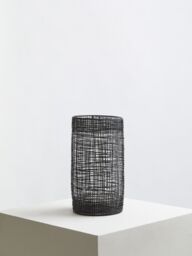 Orsina Cylindrical Black Lantern, Elegant Iron Wireframe Black Candle Holder, Indoor Outdoor Decor with Glass Shade - thumbnail 4