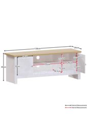 Home Discount Vida Designs Arlington 2 Door TV Unit Storage Shelves Up to 60 Inches in White - thumbnail 2
