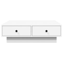 Berkfield Home Coffee Table White 90x90x28 cm Engineered Wood - Size: 90 x 90 x 28 cm - thumbnail 4