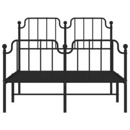 Berkfield Home Metal Bed Frame with Headboard & Footboard Black 120x200 cm - Size: Small Double - thumbnail 5