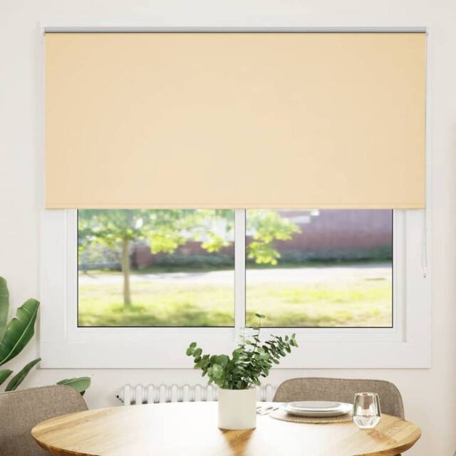 Berkfield Home Roller Blind Blackout Beige 160x150 cm Fabric Width 156.6 cm Polyester - image 1