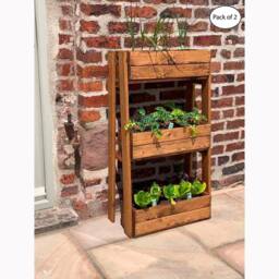 Charles Taylor Multi Pack of 2 - Regular Herb Garden Planter - Redwood in Light Brown - thumbnail 1