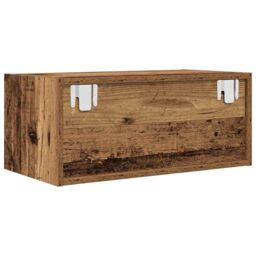 Berkfield Home TV Cabinet Old Wood 60x31x25.5 cm Engineered Wood in Brown - thumbnail 8