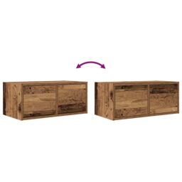 Berkfield Home TV Cabinet Old Wood 60x31x25.5 cm Engineered Wood in Brown - thumbnail 9