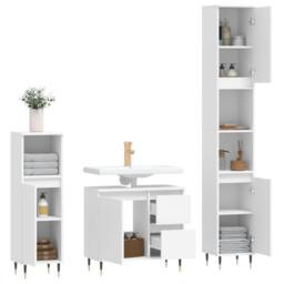 Berkfield Home 3 Piece Bathroom Furniture Set White Engineered Wood - thumbnail 4