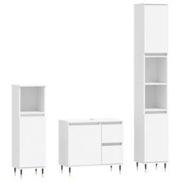 Berkfield Home 3 Piece Bathroom Furniture Set White Engineered Wood - thumbnail 1