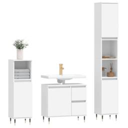 Berkfield Home 3 Piece Bathroom Furniture Set White Engineered Wood - thumbnail 3