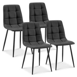 Bravich LTD Zurich Dining Chair - Embossed Faux Leather in Grey - Size: 4 Pack - thumbnail 1