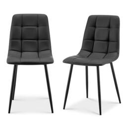 Bravich LTD Zurich Dining Chair - Embossed Faux Leather in Grey - Size: 4 Pack - thumbnail 3