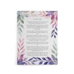 "Artery8 Psalm 138 I Will Praise Thee Bible Quote Canvas Wall Art Print in Purple - Size: W18"" x H24""" - thumbnail 1