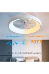 H&O Direct 20-inch Industrial Style Ceiling Mount LED Fan Light in White - thumbnail 6