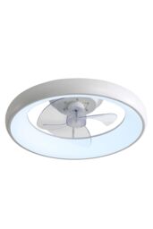 H&O Direct 20-inch Industrial Style Ceiling Mount LED Fan Light in White - thumbnail 5