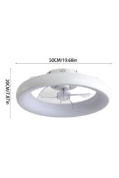 H&O Direct 20-inch Industrial Style Ceiling Mount LED Fan Light in White - thumbnail 4
