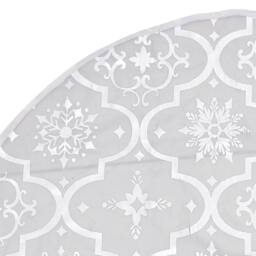Berkfield Home Luxury Christmas Tree Skirt with Sock White 90 cm Fabric - thumbnail 6