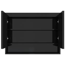 Berkfield Home Durable Bathroom Mirror Cabinet 80x15x60 cm MDF Shining Black - Size: 80 x 15 x 60 cm