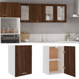 Berkfield Home Hanging Cabinet Brown Oak 39.5x31x60 cm Engineered Wood - thumbnail 1