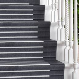Kukoon 3ft - 39ft Grey Striped Stair Carpet Long Hallway Runner Rug - Size: 60 cm x 183 cm - thumbnail 2