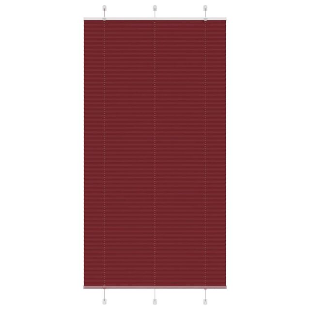 Berkfield Home Pleated Blind Bordeaux Red 105x200 cm Fabric Width 104.4 cm Polyester - image 1