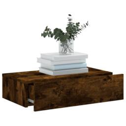 Berkfield Home TV Cabinet with LED Lights Smoked Oak 60x35x15.5 cm in Brown - thumbnail 5