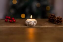 Marco Paul 1pc Tealight Candle Holder Ceramic Cream Decorative Home Decor Bohemian Small in Off-White - thumbnail 6