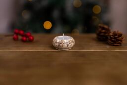 Marco Paul 1pc Tealight Candle Holder Ceramic Cream Decorative Home Decor Bohemian Small in Off-White - thumbnail 5