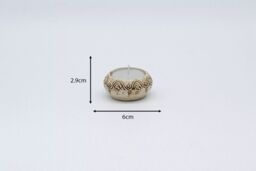 Marco Paul 1pc Tealight Candle Holder Ceramic Cream Decorative Home Decor Bohemian Small in Off-White - thumbnail 3