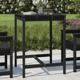 Berkfield Home Garden Table Black 82.5x82.5x110 cm Solid Wood Pine