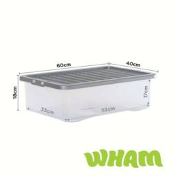 Wham Crystal 32L Clear Box & Stronger Lid PK4 in Silver - thumbnail 6
