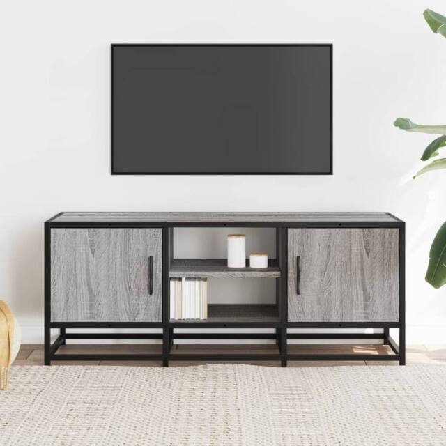 Berkfield Home TV Cabinet Grey Sonoma 100x35x41 cm Engineered Wood & Metal - Size: 100 x 35 x 41 cm - image 1