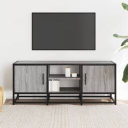 Berkfield Home TV Cabinet Grey Sonoma 100x35x41 cm Engineered Wood & Metal - Size: 100 x 35 x 41 cm - thumbnail 1
