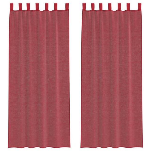 Berkfield Home Voile Curtains with Loops 2 pcs Wine Red 140x260 cm - image 1