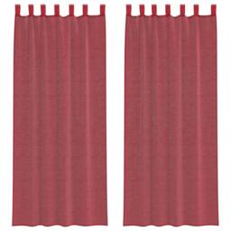 Berkfield Home Voile Curtains with Loops 2 pcs Wine Red 140x260 cm - thumbnail 1