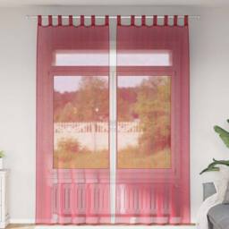 Berkfield Home Voile Curtains with Loops 2 pcs Wine Red 140x260 cm - thumbnail 2
