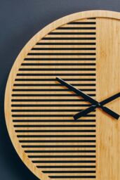 Orsina Easily Maintained Large Wooden Wall Clock, Large Wood Dial Clock In Kitchen, Contemporary Large Wall Clock in Natural - thumbnail 5