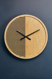Orsina Easily Maintained Large Wooden Wall Clock, Large Wood Dial Clock In Kitchen, Contemporary Large Wall Clock in Natural - thumbnail 4